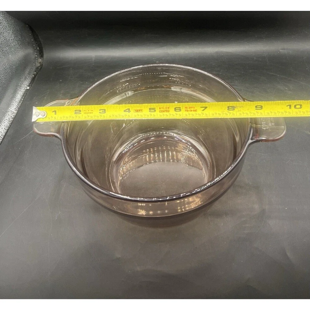 Vintage Vision Corning Amber V-20-B Double Boiler Insert Glass Pot No Lid